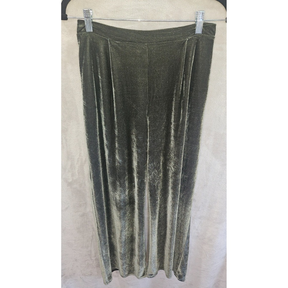 Sadie & Sage Loreliai Olive Velvet Pleated Flare Pull-On Pants S Sample Y2K Boho